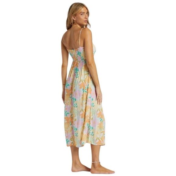 Billabong Summer Shine Midi Dress Size Small Colorful Floral Sundress Slip Beach - Picture 3 of 13
